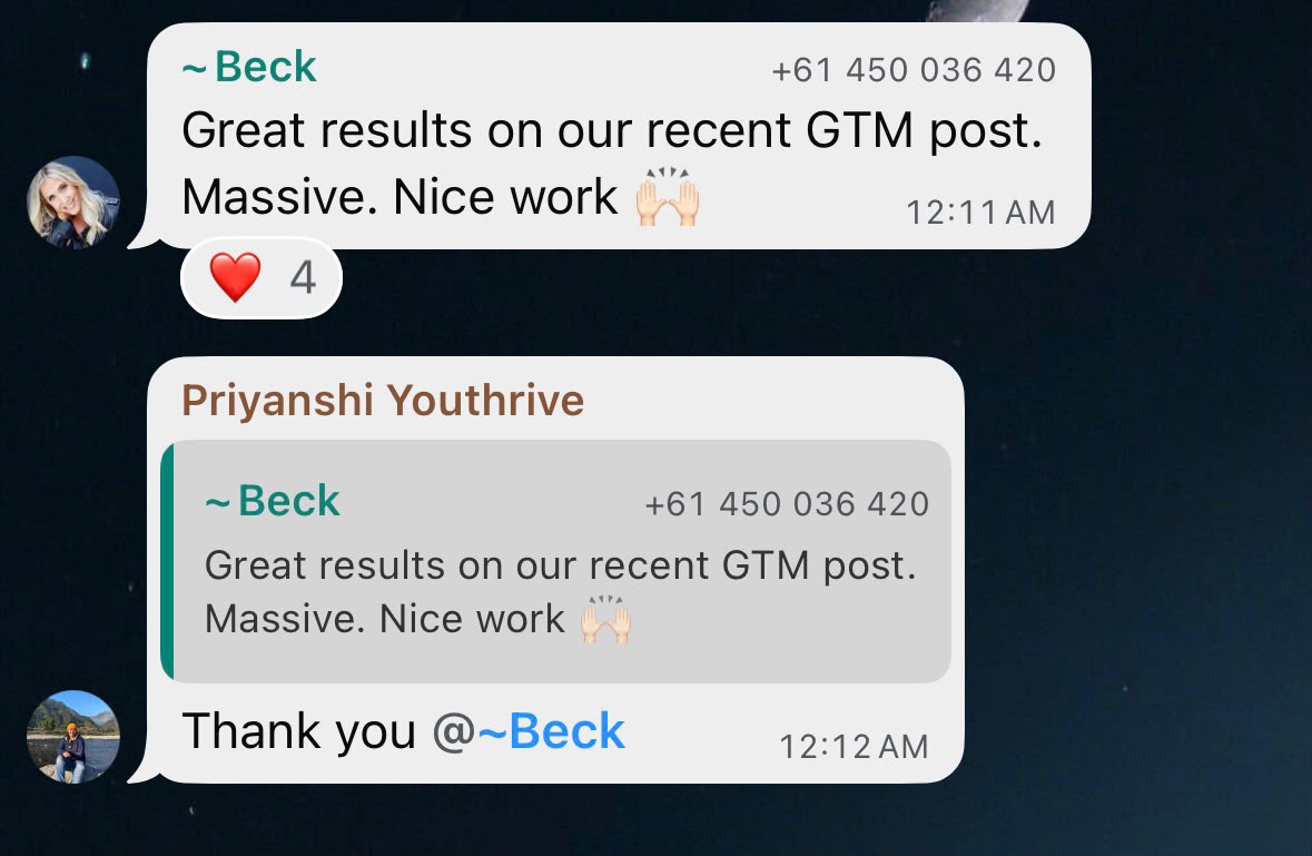 Client appreciation message